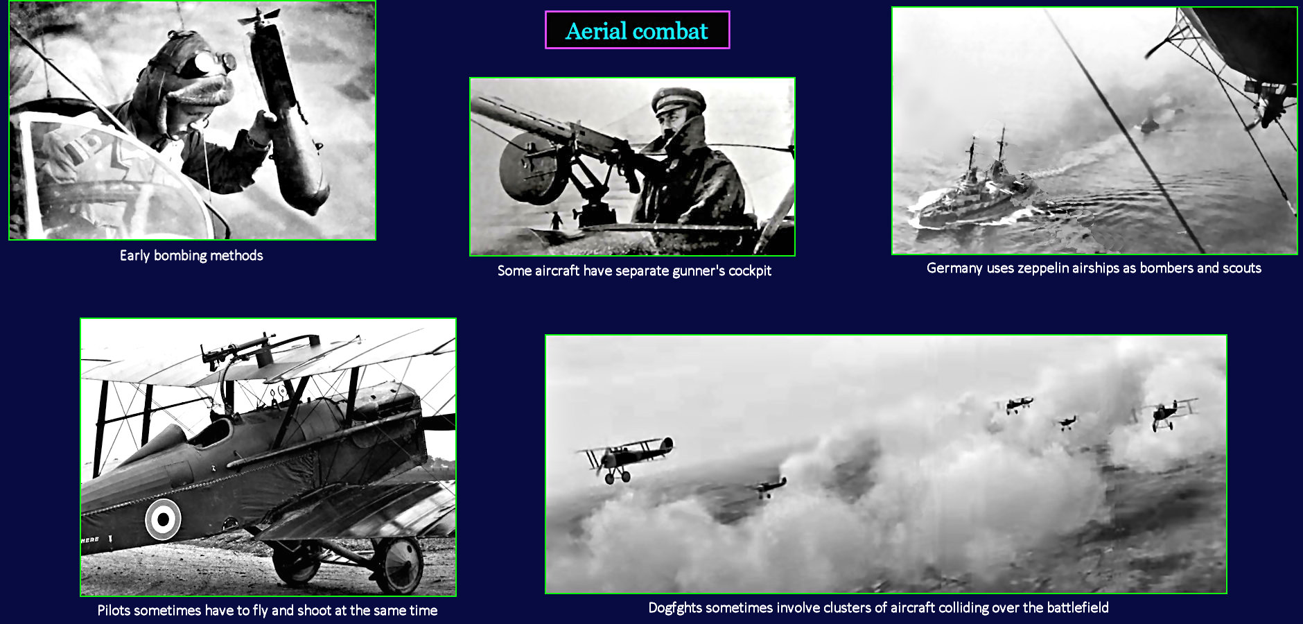 Aircraft, dogfights and bombing, WW1